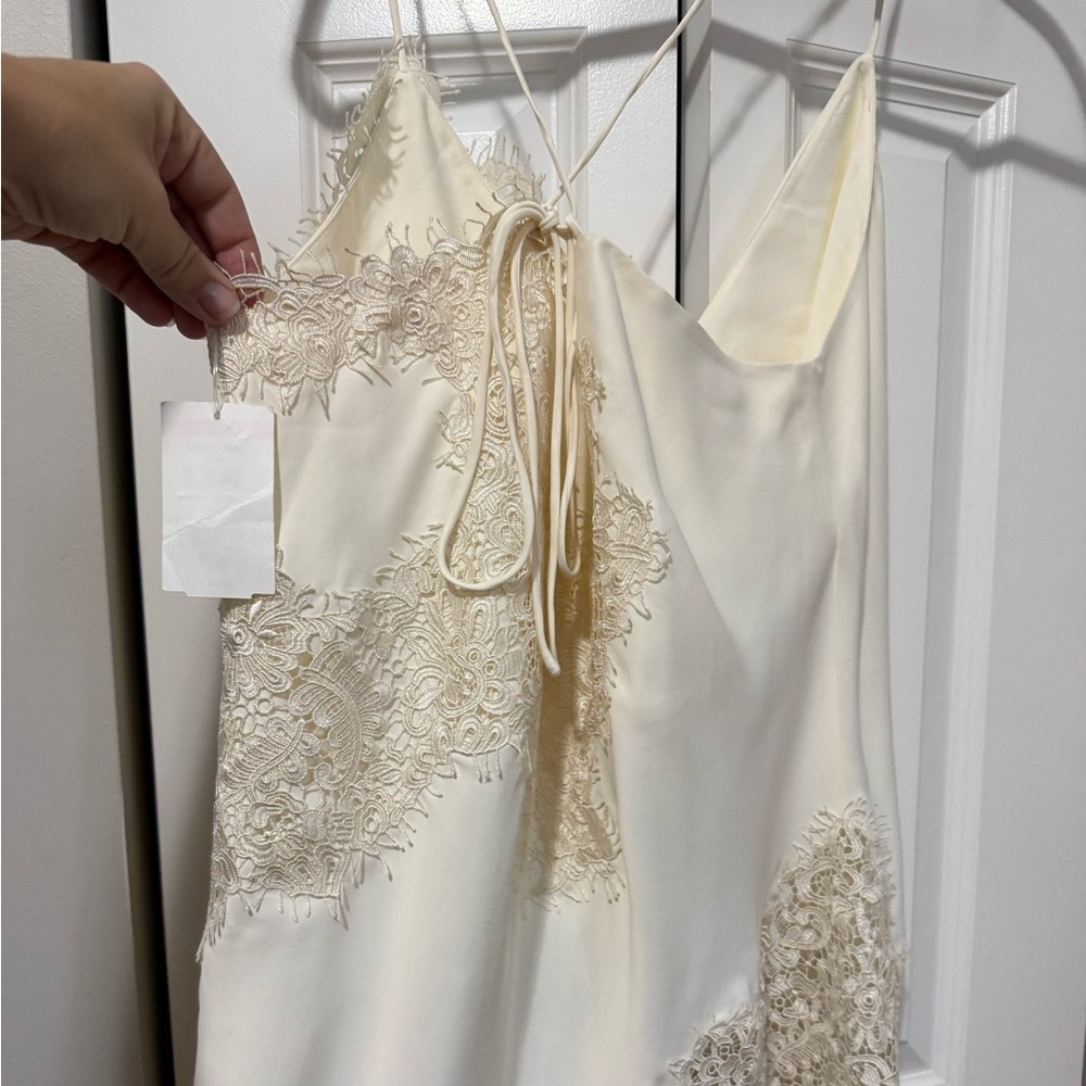 NWT RÓHE Satin Lace-Trim Cami Top (Size 42/US L) - Picture 6 of 8